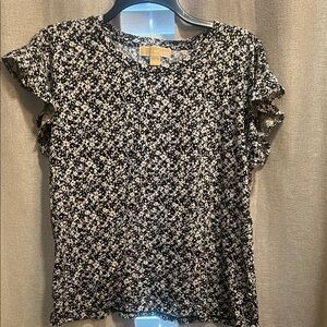Michael Kors Black and White Floral Blouse